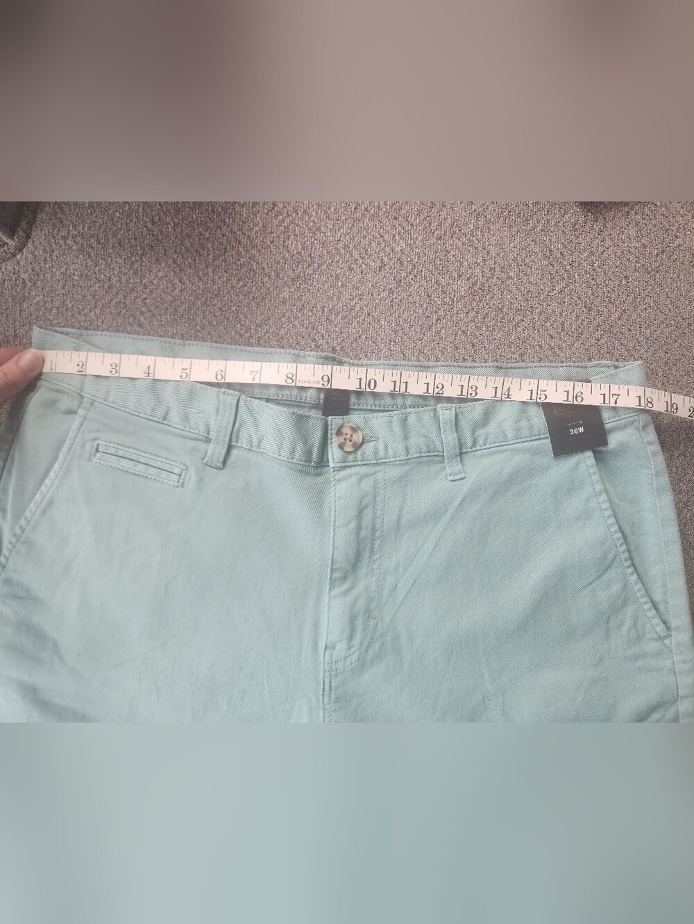 New 14th & Union Men's Light Mint Chino Shorts 36W Slim‎ Fit - Picture 5 of 8